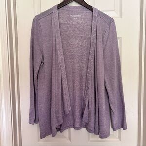 Soft Surroundings Lavender Open Front Cardigan, Medium